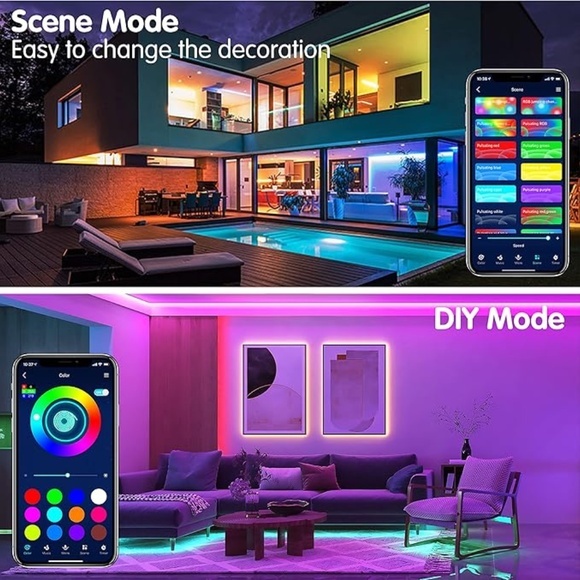 New Led Strip Lights 100 ft (2 Rolls of 50ft) Music Sync Color Changing RGB - Picture 5 of 7